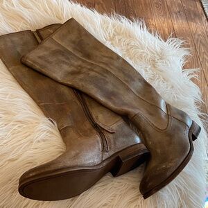 Frye Brown Leather Knee-High Boots, Frye Tan Leather Boots, Frye Melissa Size 9